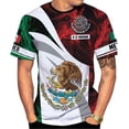 thumbnail image 1 of Custom Mexico Shirts Personalized Name Mexican 3D Flag Shirt for Men Women Aztec Unisex Short Sleeves US Eagle Pride Camisas (Polyester, Q10) (T-shirt, L), 1 of 9