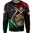 thumbnail image 1 of Custom Mexico Shirts Personalized Name Mexican 3D Flag Shirt for Men Women Aztec Unisex Short Sleeves US Eagle Pride Camisas (Polyester, Q6) (Sweatshirt, S), 1 of 9
