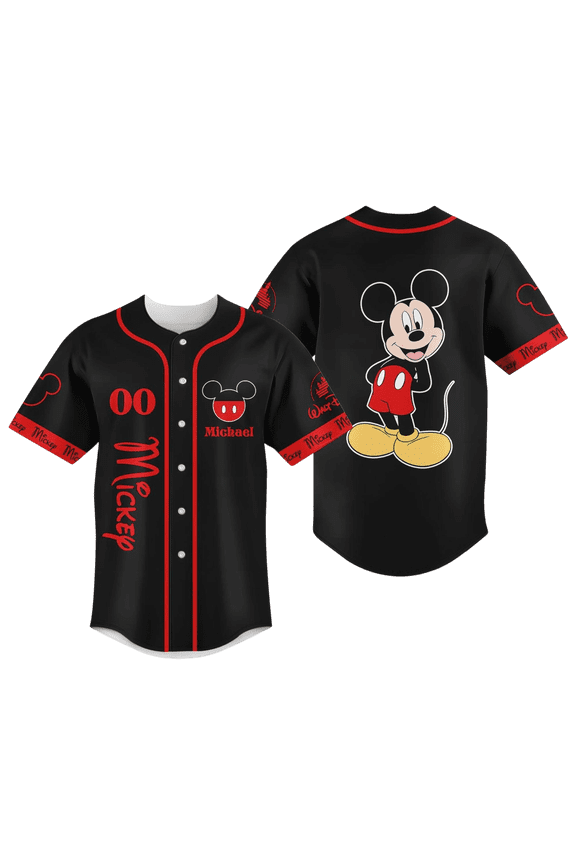 Custom Mickey Baseball Jersey, Mickey Mouse Men Baseball Shirt, Disney Jersey Shirt, Mickey Tee, Disneyland Trip Shirt
