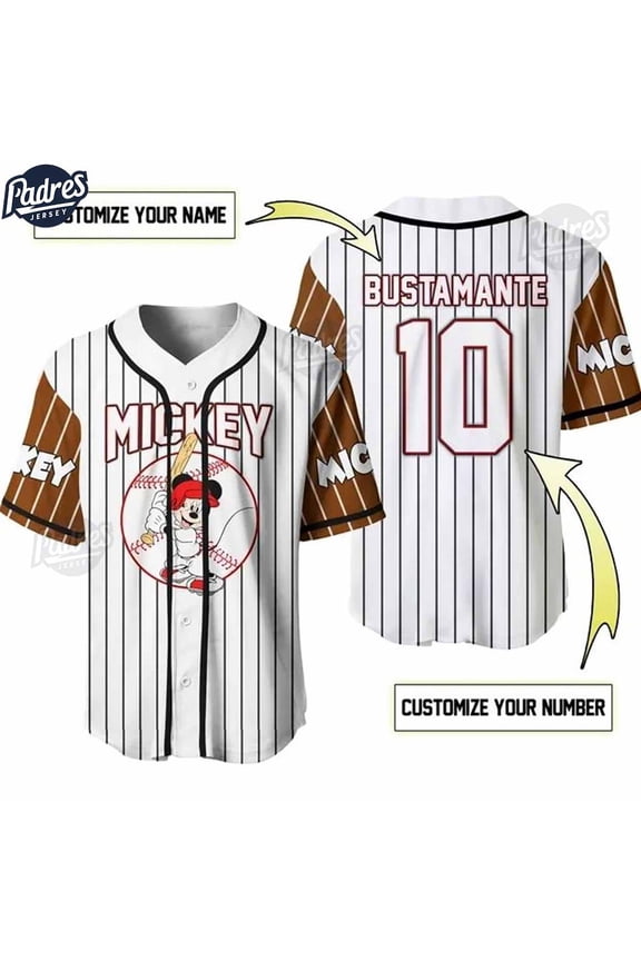 Custom Mickey Mouse 3D Disney Baseball Jersey