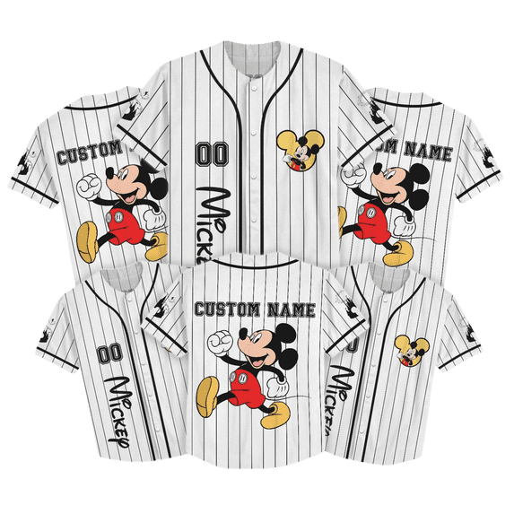 Custom Mickey Mouse Baseball Jersey, Mickey Mouse Matching Outfit, Disneyland Trip Kid Adult Jersey, Magic Kingdom Jersey Shirt