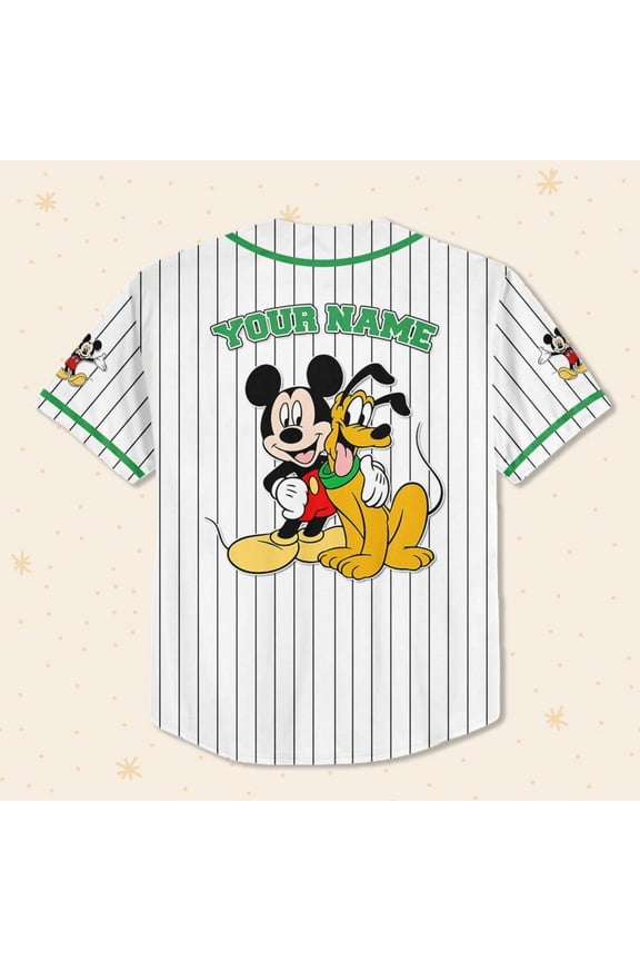 Custom Mickey Mouse & Pluto Baseball Jersey Disney Style - Wondermento