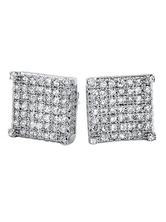 Custom Micro Pave Earrings CZ Cubes