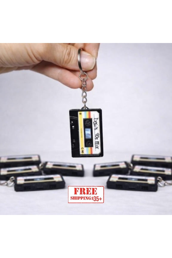 Custom Mini Cassette Tape Keychain NFC Playlist Link Personalized Mixtape 80s 90s Retro Gift Music Lovers (1 keychain)