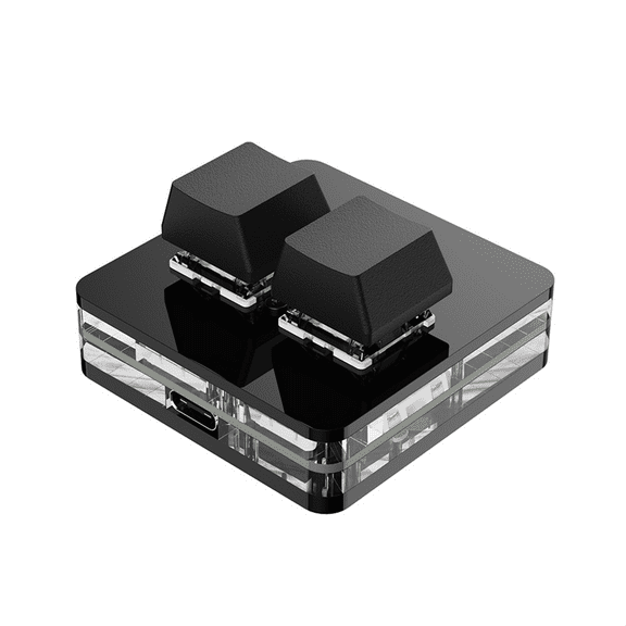 Custom Mini Keyboard 2 Key RGB Macro OSU Keypad Programmable Mechanical for Gaming Working, Black Type B