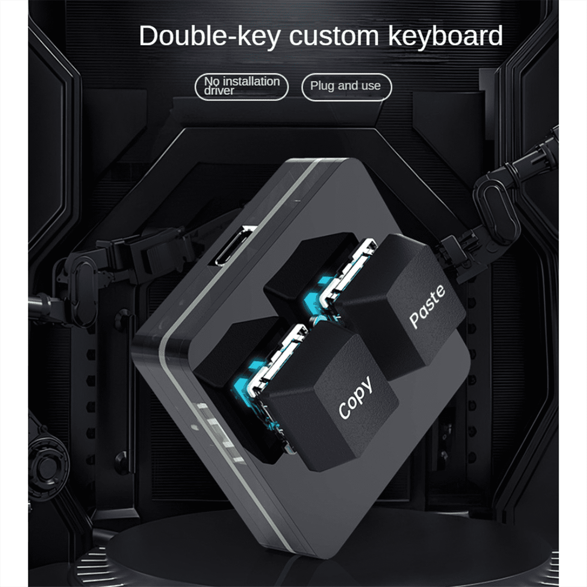 Custom Mini Keyboard Copy Paste 2 Keys RGB Macro OSU Keypad ...