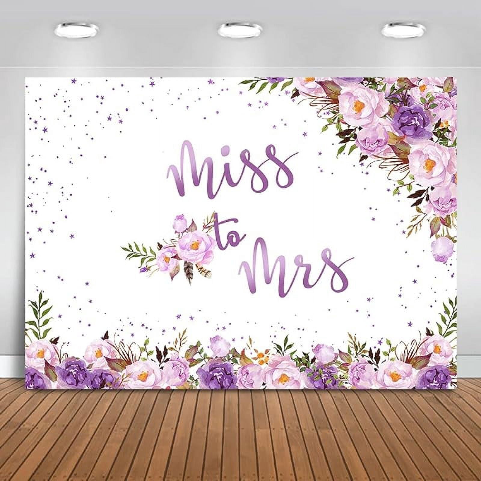 Custom Miss to Mrs Wedding Backdrop Rose Gold Floral Bridal Shower ...