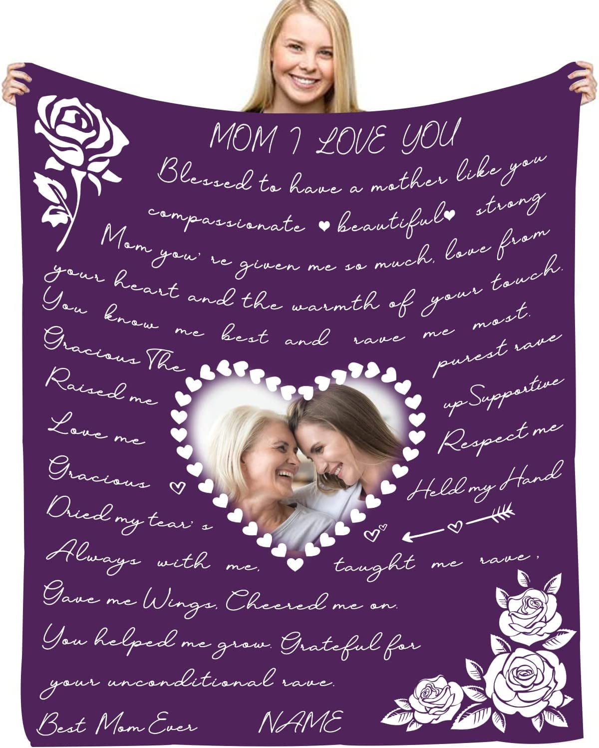 Custom Mom Blanket with Picture Print, Gifts for Mom, Unique Mom Gifts ...