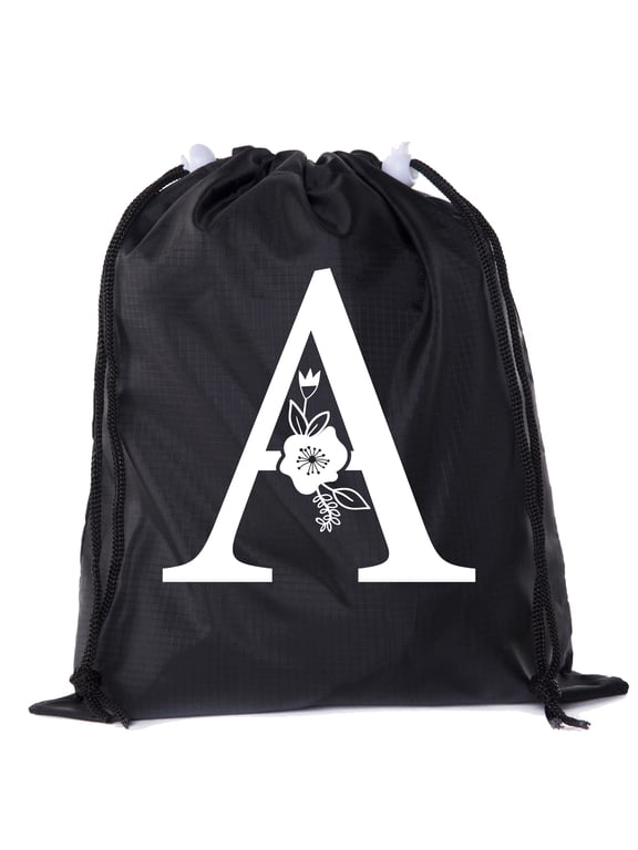 Custom Monogram Cinch Sacks, Bulk Drawstring Bags, Personalized Pull String Bags