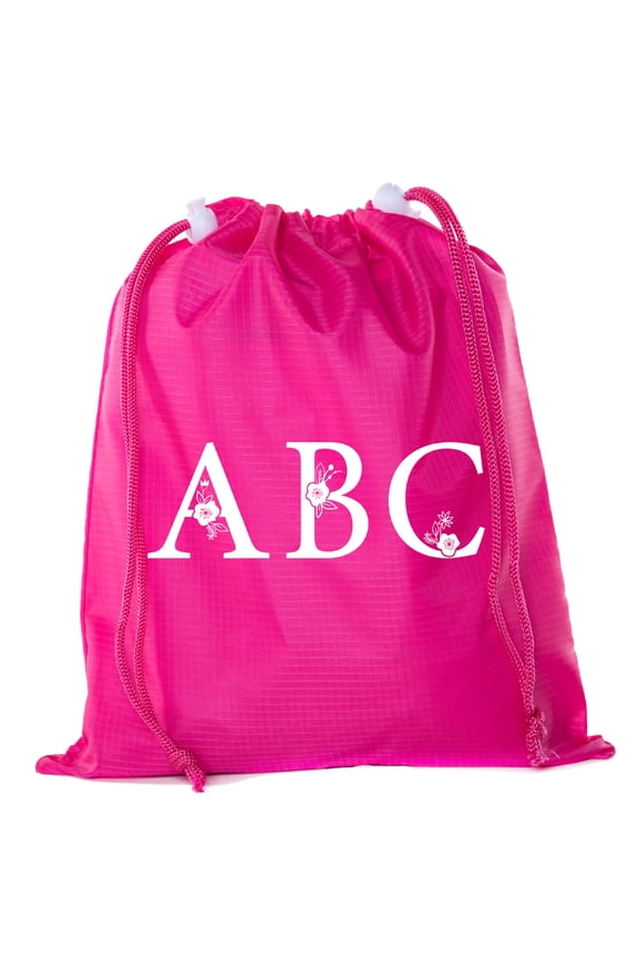 Custom Monogram Cinch Sacks, Bulk Drawstring Bags, Personalized Pull String Bags