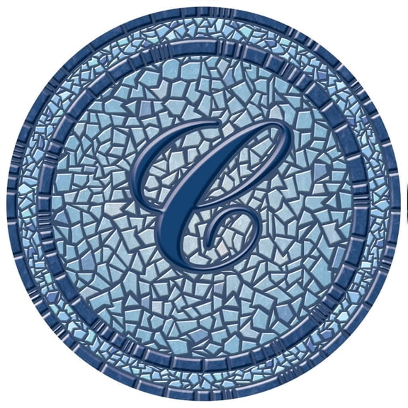 Monogrammed Poolmat - Decorative Mosaic Pool Art