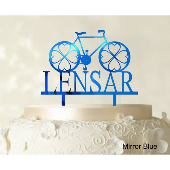 "Custom Monogram Name Cake Topper Personalized Mirror Cake Topper Color Option Available 6""-7"" Inches Wide"