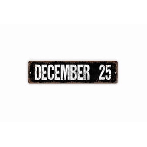 Custom Month Day Date Text Sign - Choose Your Date Rustic Custom Metal Street Sign or Door Name Plate Plaque - Size: 16 x 4 Inches
