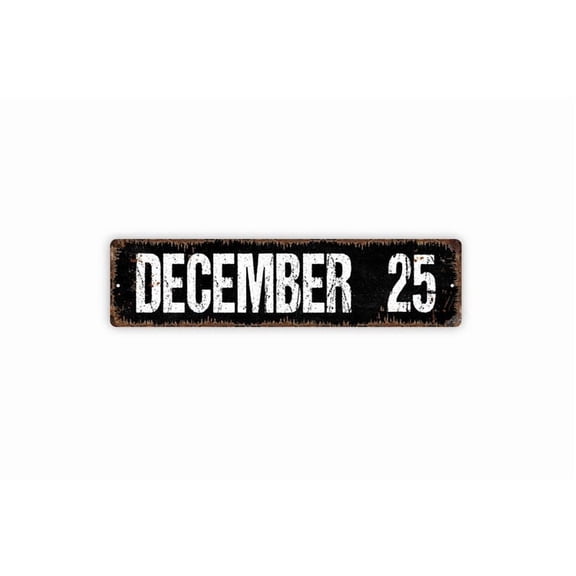 Custom Month Day Date Text Sign - Choose Your Date Rustic Custom Metal Street Sign or Door Name Plate Plaque - Size: 16 x 4 Inches
