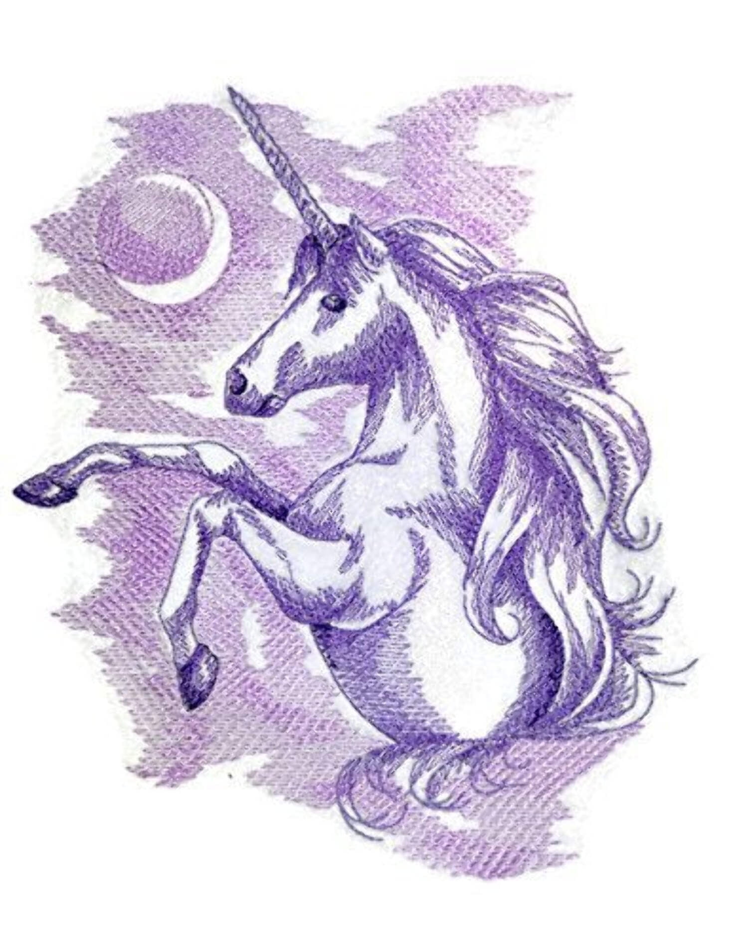 Custom Moonlight Unicorn Embroidery Iron On/Sew patch [7.77" X 6.61"]