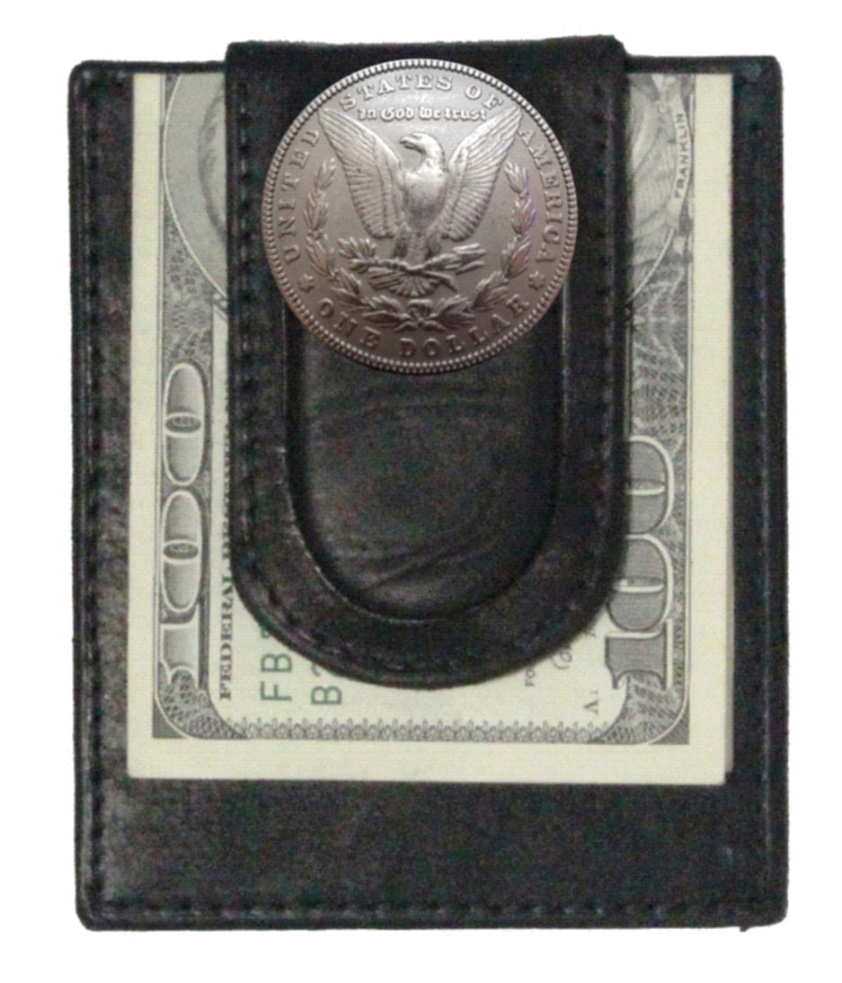 Genuine Texas Brand, Custom Morgan Dollar Tails Money Clip Wallet Brown,  Magnetic Concho - Walmart.com