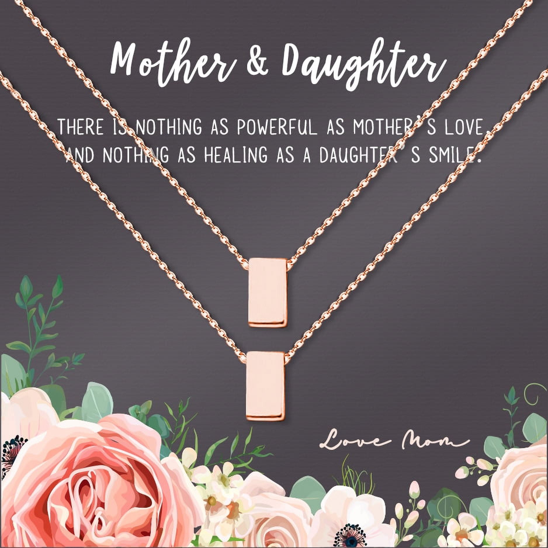 Custom Mother's Day Mother's Day Gift, Gift for Her, Gift for Mom, Personalized Card and Necklace Jewelry, Silver Infinity Mother's Day Card Necklace, Birthday Gift [Rose Gold, Personalized Card]