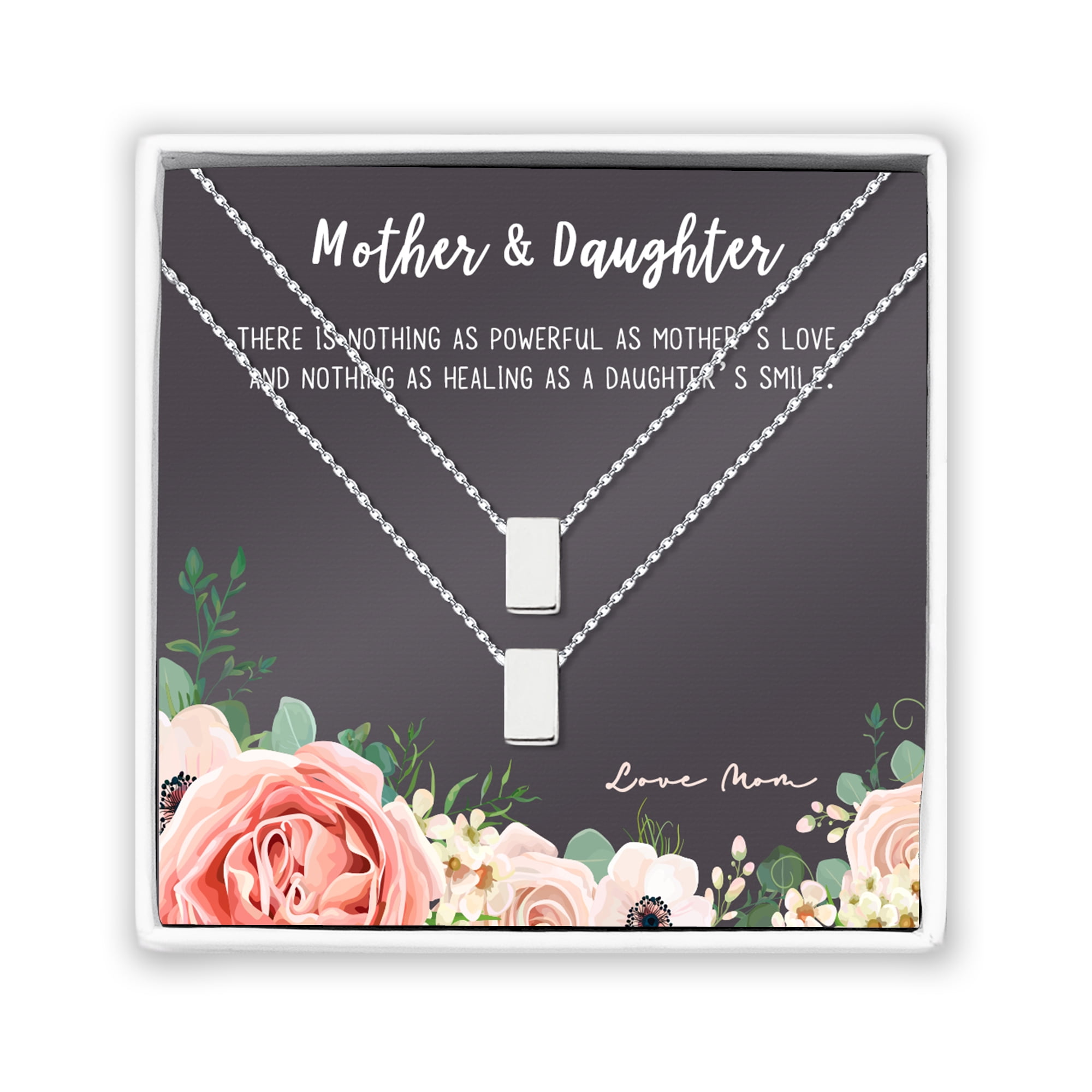Custom Mother's Day Mother's Day Gift, Gift for Her, Gift for Mom, Personalized Card and Necklace Jewelry, Silver Infinity Mother's Day Card Necklace, Birthday Gift [Silver, Personalized Card]