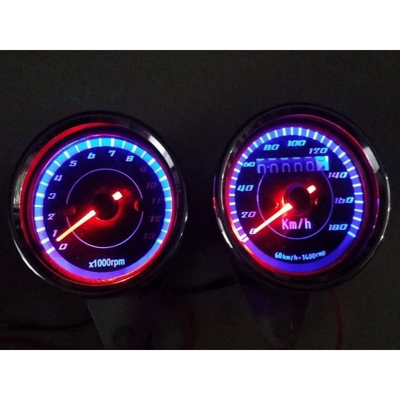 Custom Motorcycle Odometer+ EFI Tachometer Speedometer Speedo Meter Tacho Gauge