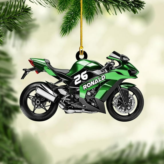 Custom Motorcycle Ornaments 2025 Motorcycle Ornaments for Christmas Tree Personalized Dirt Bike Ornament Motocross Christmas Ornament Biker Ornament Motorcycle Gift for Xmas for Dad (MC17) - 3166