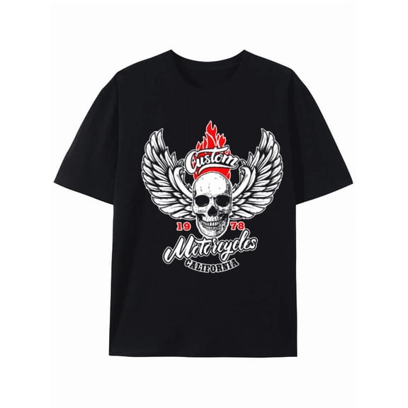 Custom Motorcycles California 1978 Winged Skull T-shirt