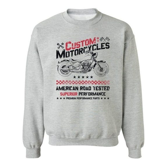 Custom Motorcycles Sweatshirt Men -SPIdeals Designs, Male Medium