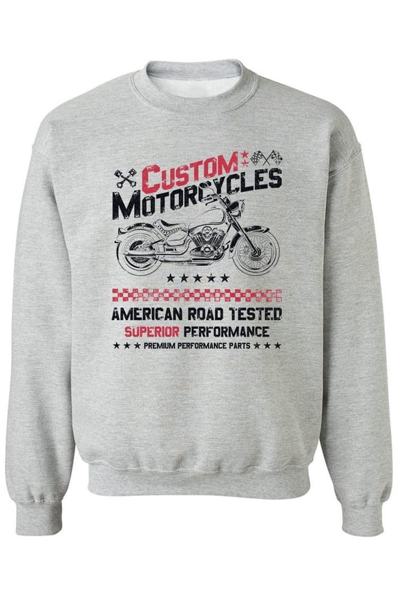 Custom Motorcycles Sweatshirt Men -SPIdeals Designs, Male Small