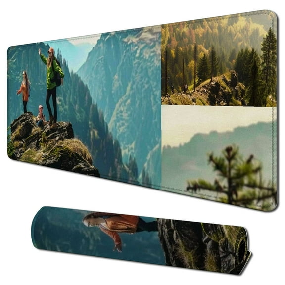 Custom Mouse Pad with Your Own Photos Text Name, Personalized Large Desk Gaming Mat for Valentine Christmas, Mousepad Gift for Wife Husband Boy Girl Friend Family Colleague