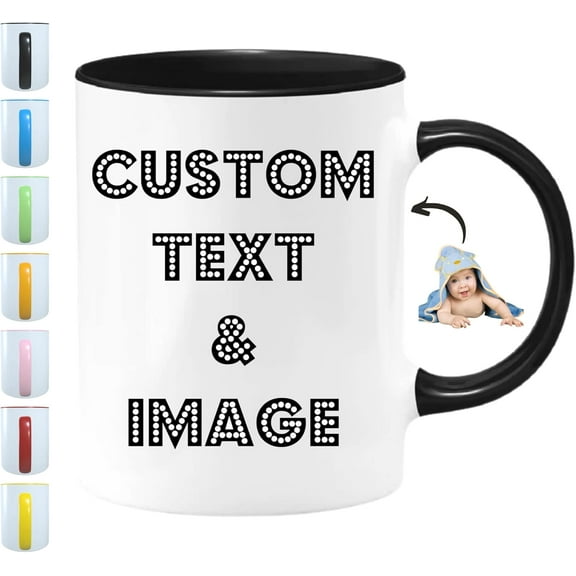 Custom Mug - Personalized Coffee Mug with Photo, Logo, or Text | Custom Coffee Cup | Custom Gifts for Men & Women | Customized Mugs Photo Mugs With Names 11oz Printed on Both Sides