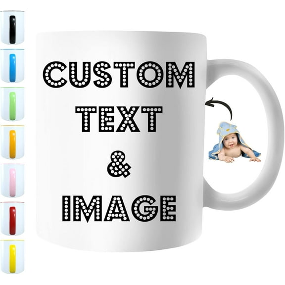 Custom Mug - Personalized Coffee Mug with Photo, Logo, or Text | Custom Coffee Cup | Custom Gifts for Men & Women | Customized Mugs Photo Mugs With Names 11oz Printed on Both Sides