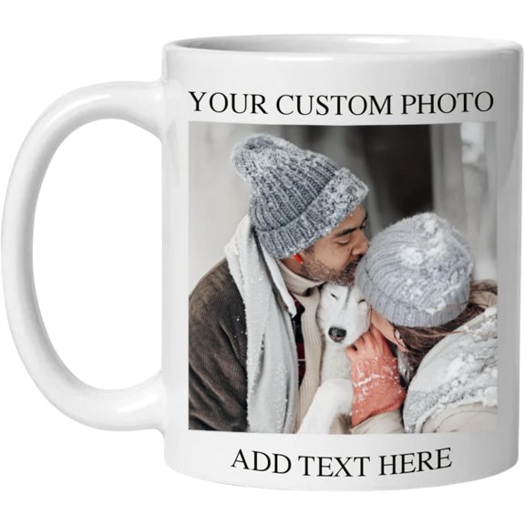 Custom Mug - Personalized Coffee Mug with Photo Text Logo | Taza Personalizada 11oz Both Sides Print | Custom Gifts for Men Women | Customized Picture Cup Dishwasher Safe