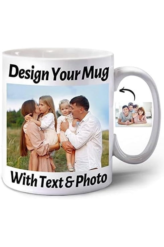 Custom Mug Personalized Photo Mug 11oz on Both Side Custom Mug with Your Picture, Logo, Text Personalized Coffee Mug Customized Gifts for Birthday Christmas Party Decoration 11oz White Wholesale