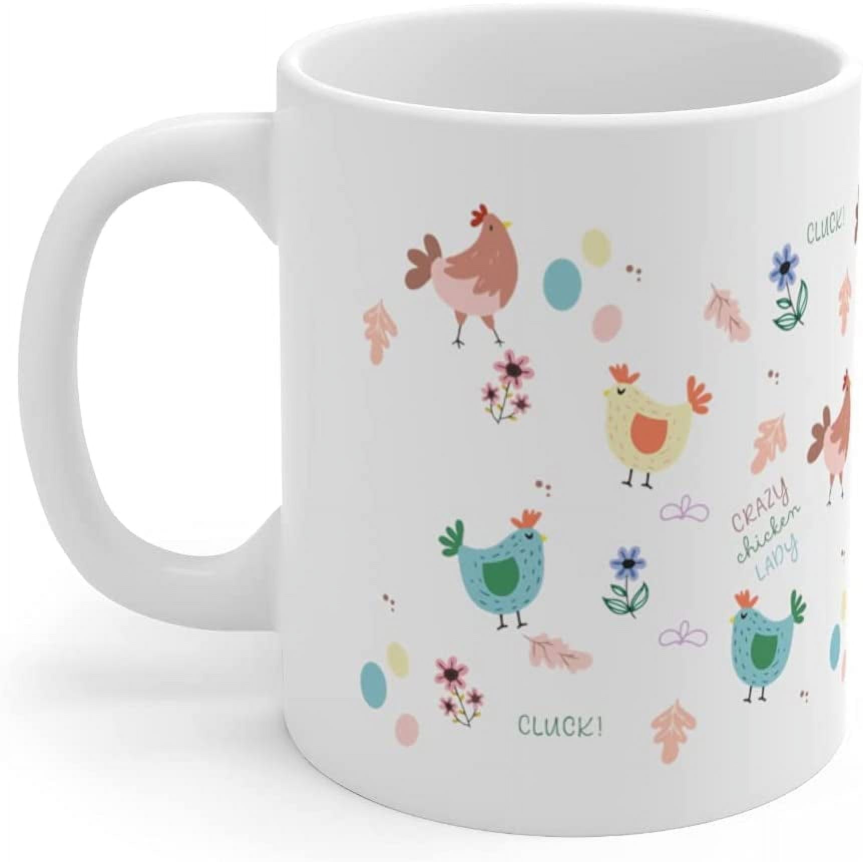 Best Cluckin' Bubba Ever Ceramic Coffee Mug - Funny Bubba Gift with Chicken  Rooster- Bubba Mug White/Red - 15oz