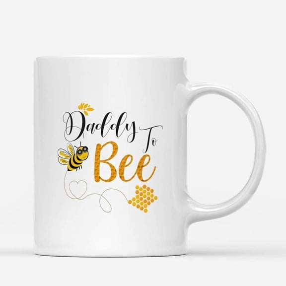 Custom Mugs Daddy To Bee Funny Pun Honeybee Insect Honey Beehive Lover Father's Day Husband New Dads Gifts Santa Ceramic Coffee 11oz 15oz Jingle Bell Holiday Spirit