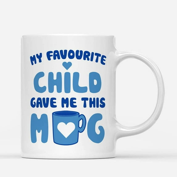 Custom Mugs Favourite Child Gave Me This Mug Funny Grandpa Grandma Dad Mom Gifts Father's Day Santa Ceramic Coffee 11oz 15oz Jingle Bell Holiday Spirit