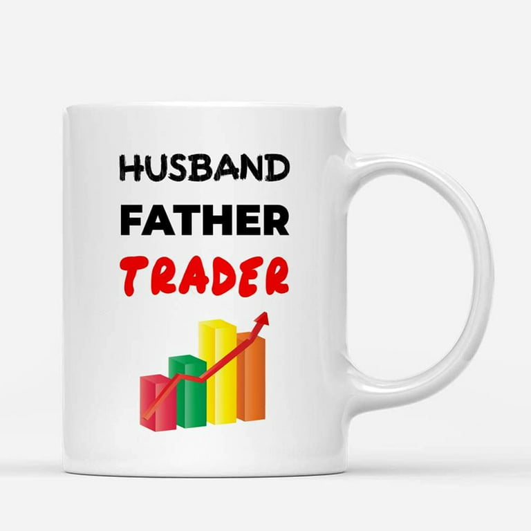 Custom Mugs Husband Father Stock Market Trading Lovers Funny Mens Trader Gifts Santa Christmas Presents Ceramic Coffee 11oz 15oz Mug, White