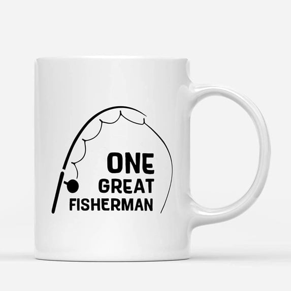 Custom Mugs One Great Fisherman Best Catch of His Valentine Couple Fishing Husband Gifts Santa Christmas Presents Ceramic Coffee 11oz 15oz Mug