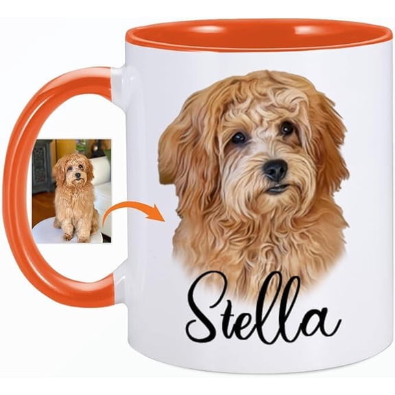 Custom Mugs With Photo And Text, Custom Dog Mug, Dog Picture Mug, Dog Coffee Mug Personalized, Dog Face Mug, Custom Pet Lover Mug, Bekilab Ceramic Coffee Mug, 11oz 15oz Gift