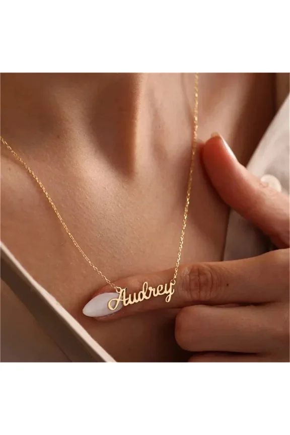 Custom Name 14K Yellow Gold Necklace for Women New Personalized Arabic Hebrew Letter Pendant Men Gold Cross Chain Choker Jewelry
