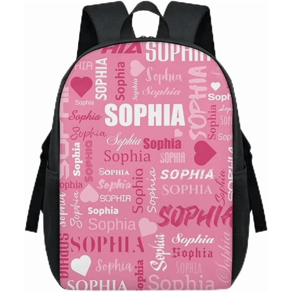 Custom Name 17.7 Inch Casual Backpack, Personalized Lightweight Laptop Backpack Casual Daypack Travel Bag for Men Women