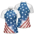 thumbnail image 1 of Custom Name America Flag Glitter Pattern Women's Polo Shirt S-5XL, 1 of 7
