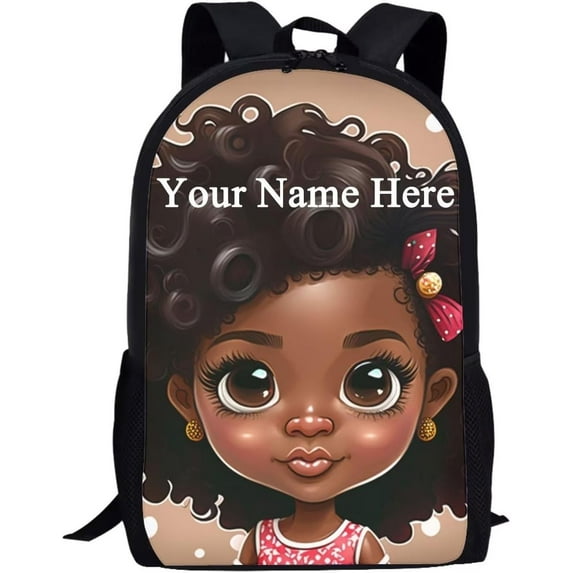 Custom Name American Black Backpack for Teens Bookbag Little Elementary Middle Bag Pack for Ages 68 812 African Magic Princess BookBag