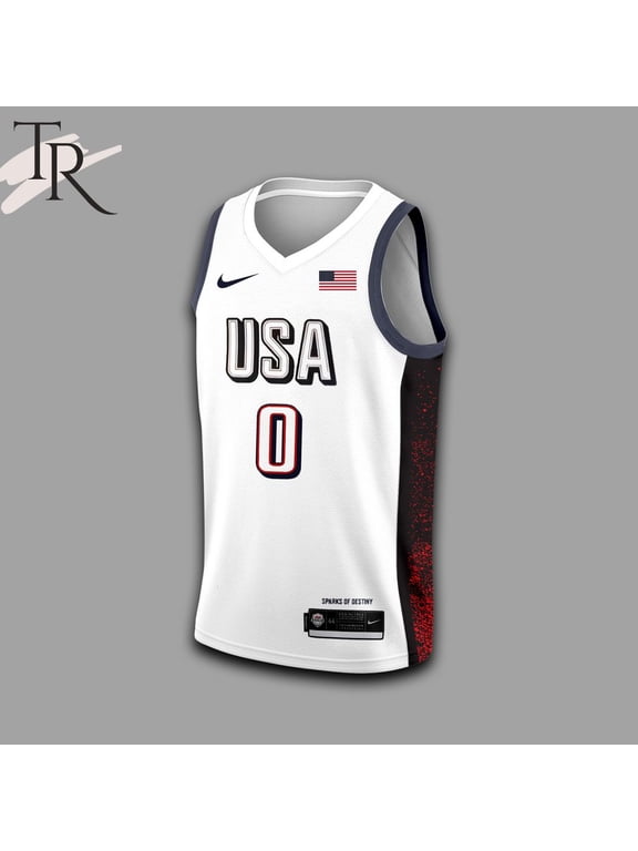 Custom Name And Number American Basketball Jersey 2024 - White