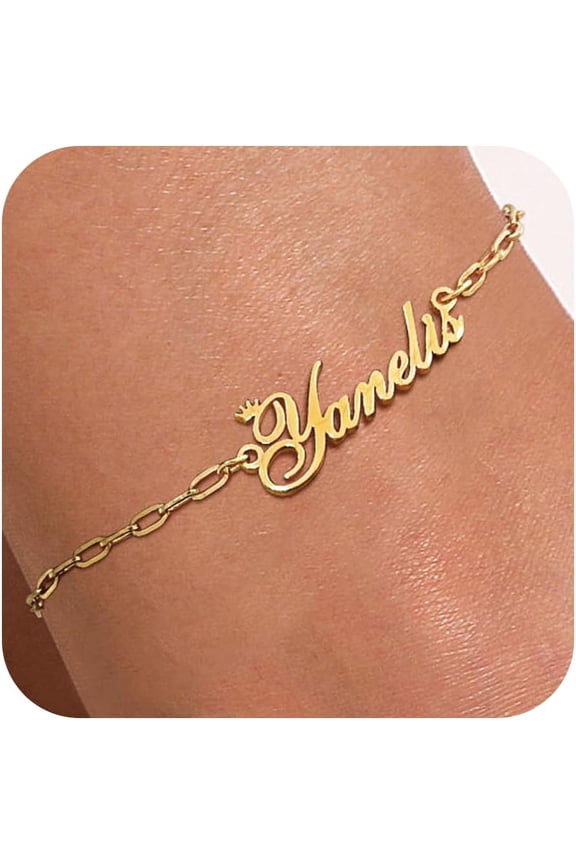 Custom Name Anklets For Women - 18K Gold Plated Summer Waterproof Anklet With Name Dainty Personalized Anklets Beach Jewelry Gift For Daughter Girlfriend Wife[o5720]