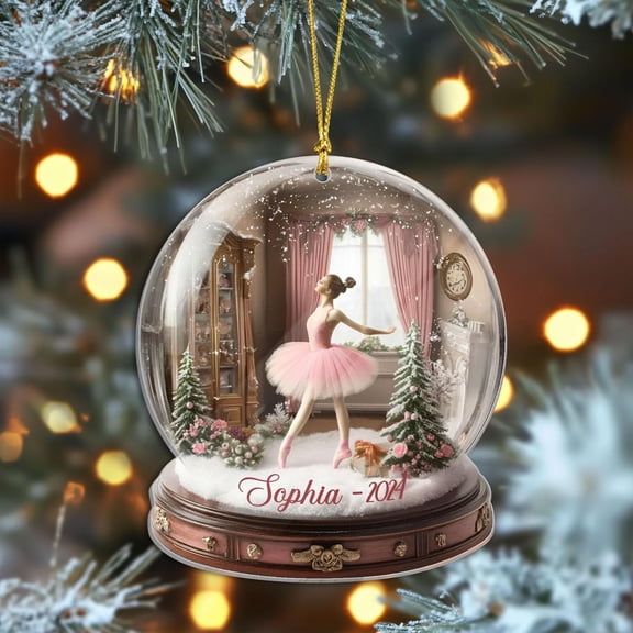 Custom Name Ballerina 2D Flat Acrylic Ornament, Ballet Ornament, Dance Teacher Gifts, Ballerina Christmas Gift