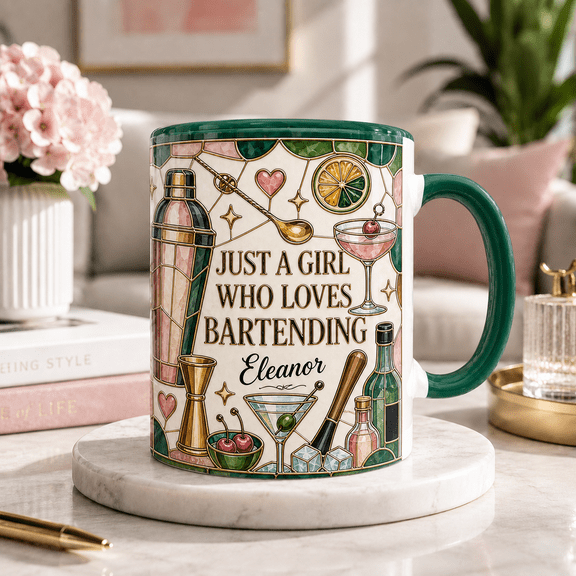Custom Name Bartender Mug, 3D Effect Mug Personalized Bar Worker Gift