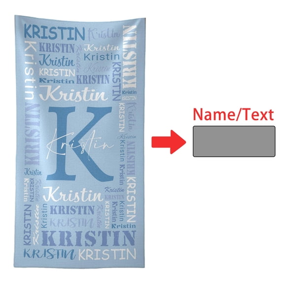 Custom Name Beach Towel Personalized Monogram Microfiber Towel Sand Resistant Absorbent Pool Bath Towel For Travel Swimming Camping(Sky Blue-80×160Cm)