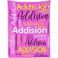 thumbnail image 1 of Custom Name Blanket for Kids Adults Personalized Blanket with Name Flannel Blanket Customized Name Blanket for Birthday Valentines Christmas Day (30x40, Pink), 1 of 6