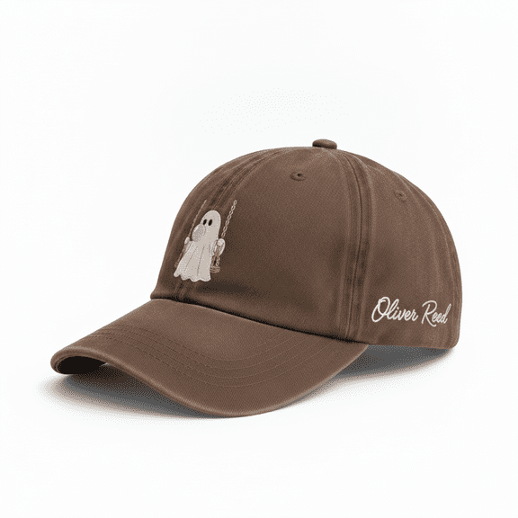 Custom Name Bubblegum Ghost Embroidered Hat, Personalized Spooky Season Baseball Cap, Cute Halloween Dad Hat, Retro Fall Gift for Her