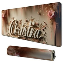 Custom Name Burgundy Floral Mouse Pad Personalized Desk Accessories for Women Watercolor Flowers Rectangle Mousepad